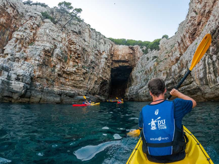 Dubrovnik: Guided Sunset Sea Kayaking with Snacks and Wine - Lokrum Island sunset pause and the wine break