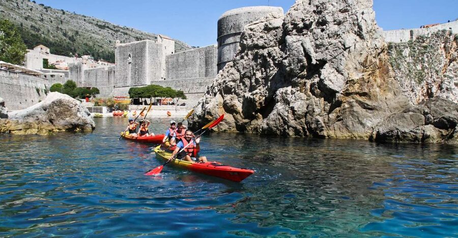 Dubrovnik: Sea Kayaking Tour - From Old Town to the water: what the first stretch feels like