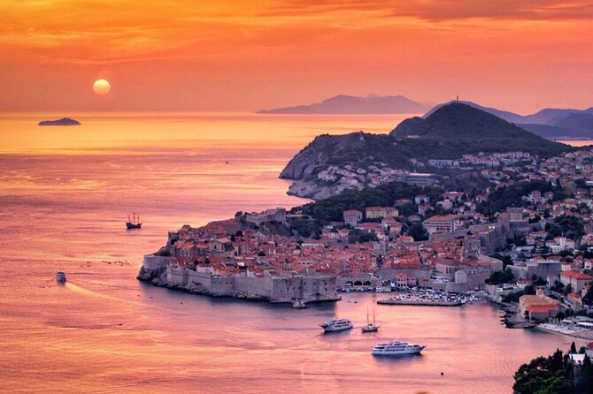 Golden hour SUNSET CRUISE from Dubrovnik Old Town - Old Town from the water: walls, rooftops, and photo time